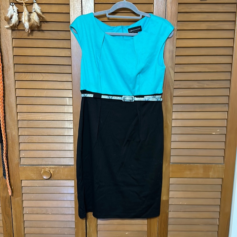 Teal and black dress